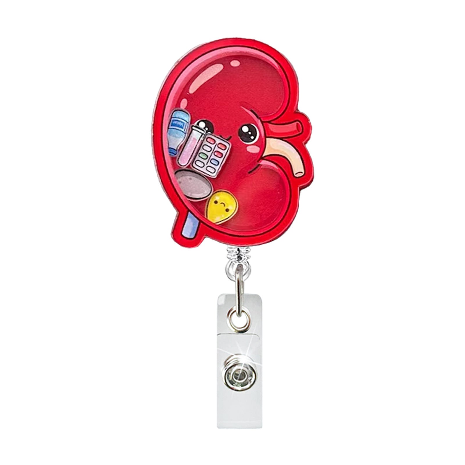 Wholesale ABS Retractable Badge Reel Stylish Heart Scroll Design for Medical Staff