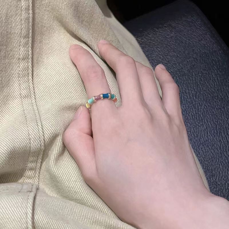 Wholesale Dopamine  Decorative Enamel Rainbow  Ring