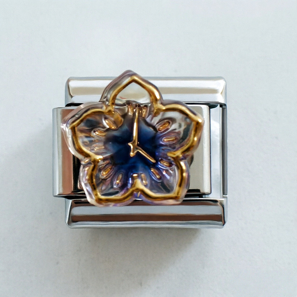 Wholesale Floral Italian Charm Bracelet Stainless Steel DIY Jewelry Accessory for Boutique Resale