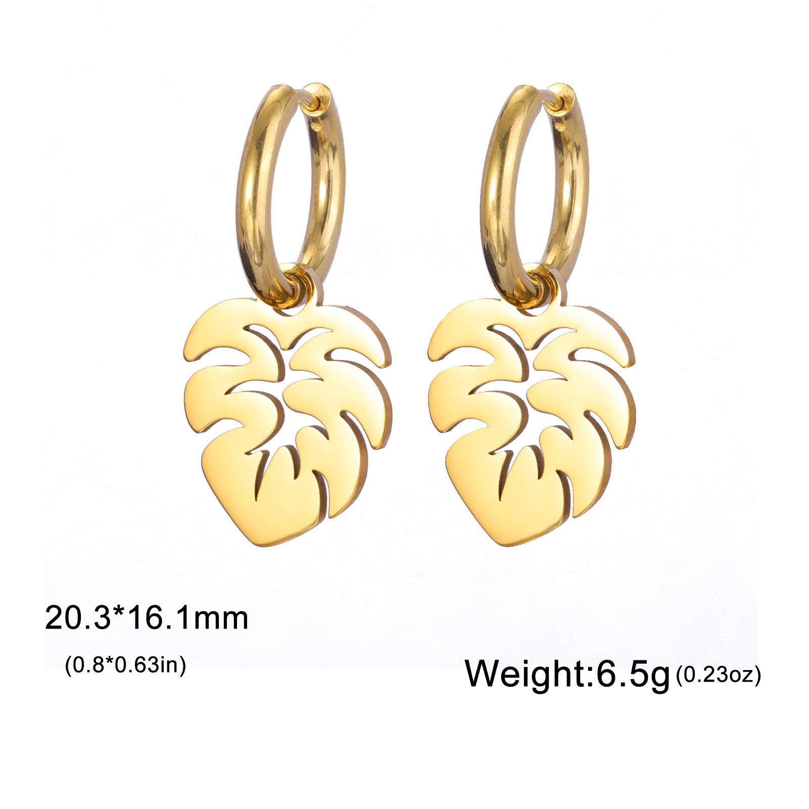 Wholesale Electroplated Stainless Steel Heart-Shaped Earrings Simple Western Style Women Fashion Jewelry Accessory Boutique Resale
