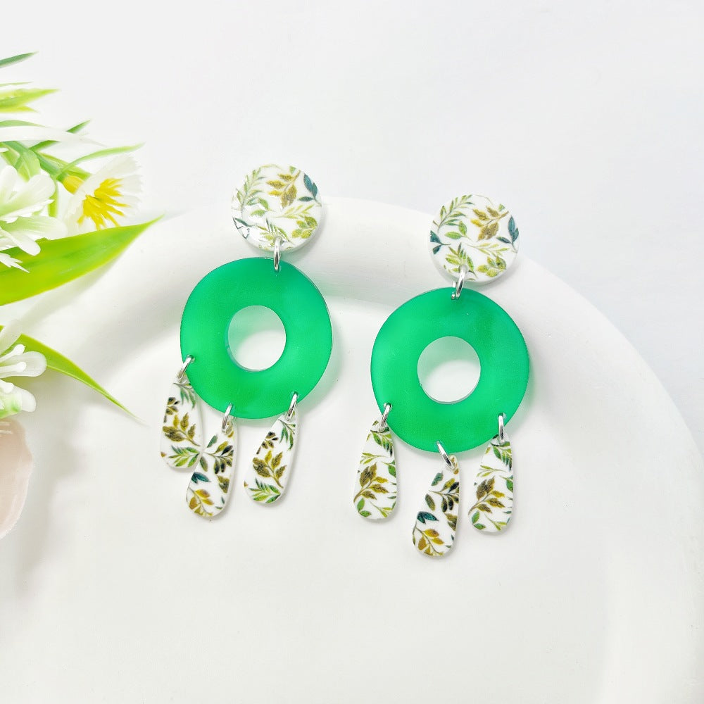 Wholesale Bohemian Style Hollow Stud Earrings Exaggerated Acrylic Earrings ACC-ES-Qiyu015