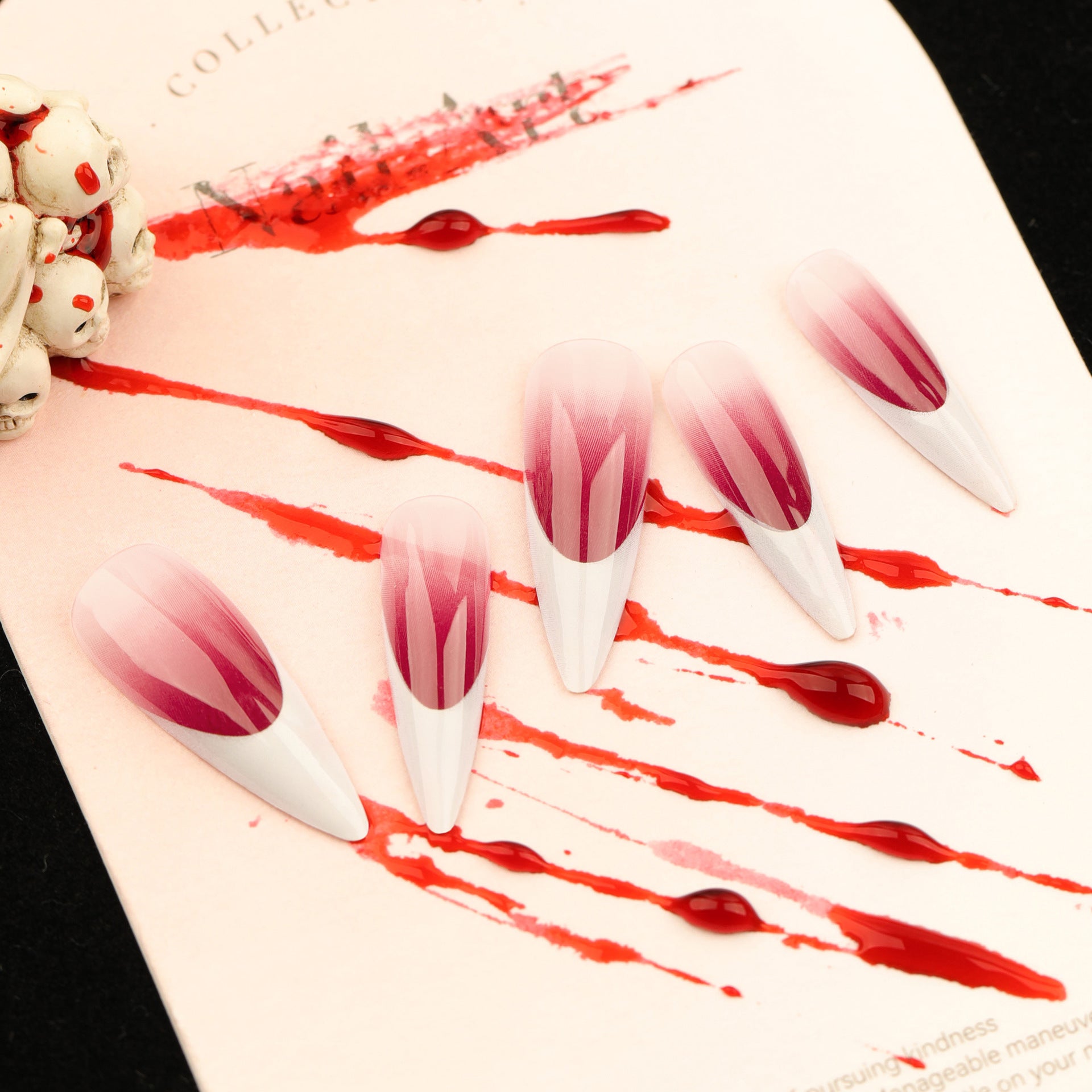 Wholesale 24 Pieces/box Halloween Press-on Nails Kits Nail Stickers ACC-NS-LeFan061