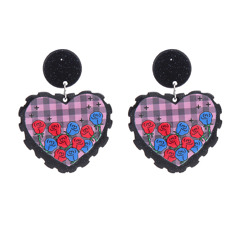 Wholesale  Valentine's Day  Love Acrylic  Rose Earrings