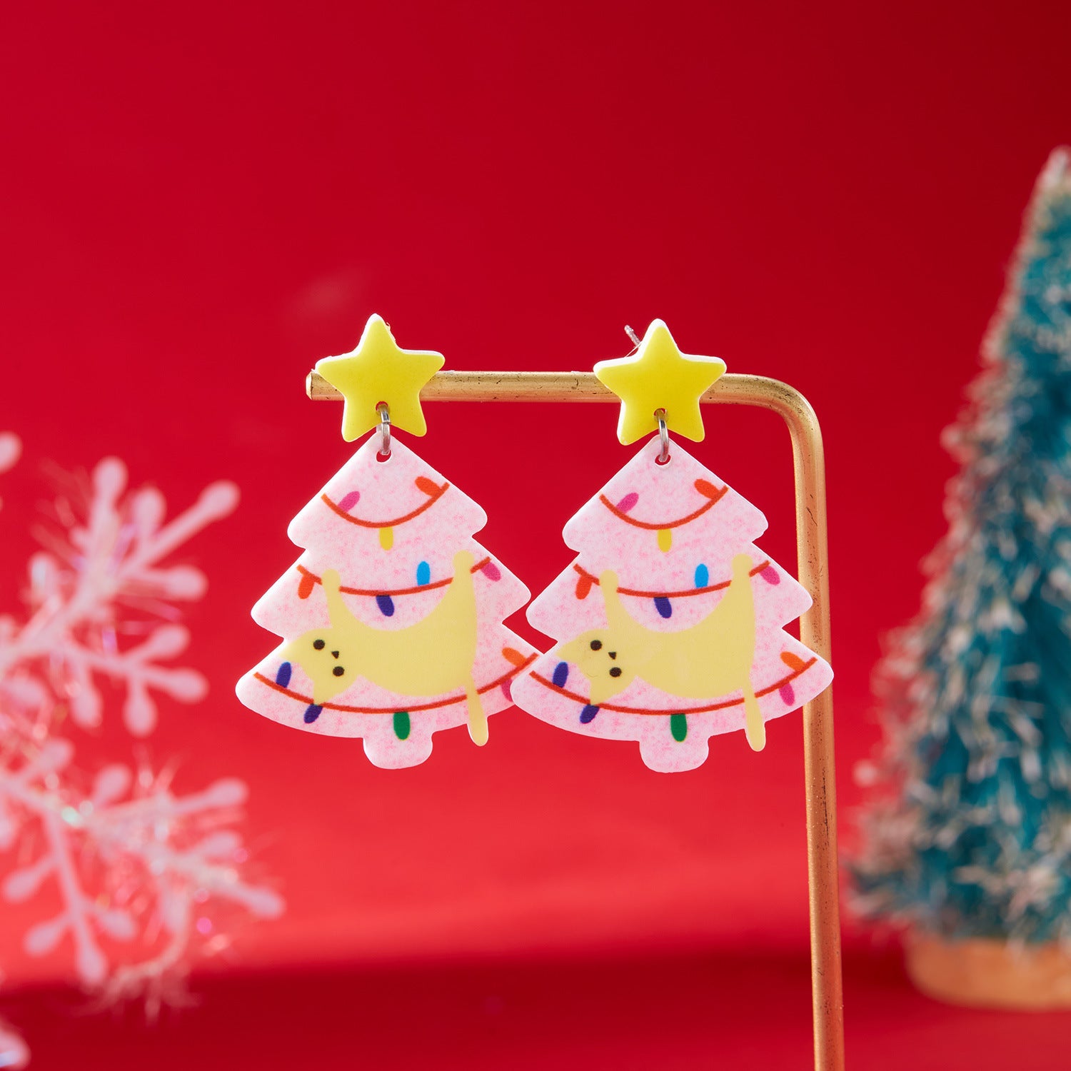 Wholesale Christmas Tree Santa Hat Christmas Tree Earrings ACC-ES-YingHao010