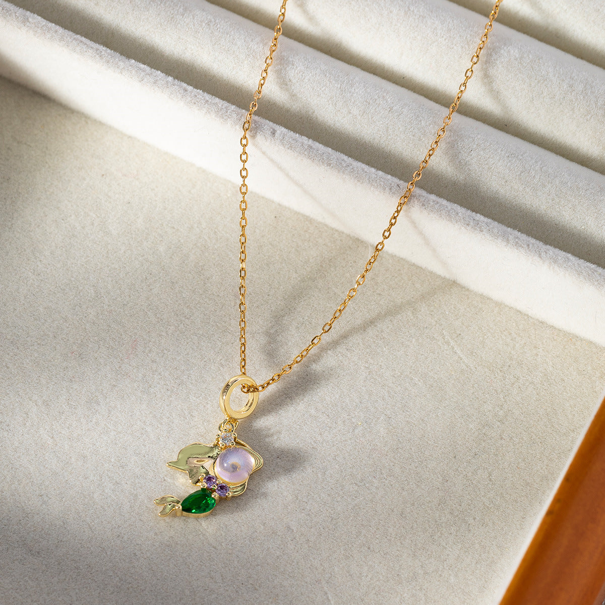 Wholesale Colored Zirconia Necklaces Clavicle Chain Choker Necklace ACC-NE-SY008