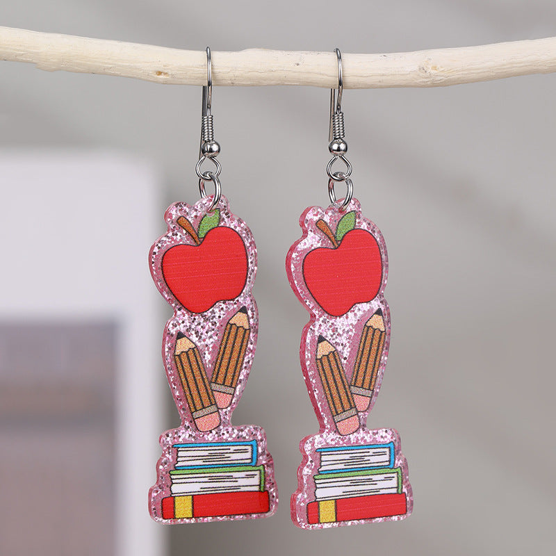 Wholesale School Season Book Pencil Teacher  Earrings
