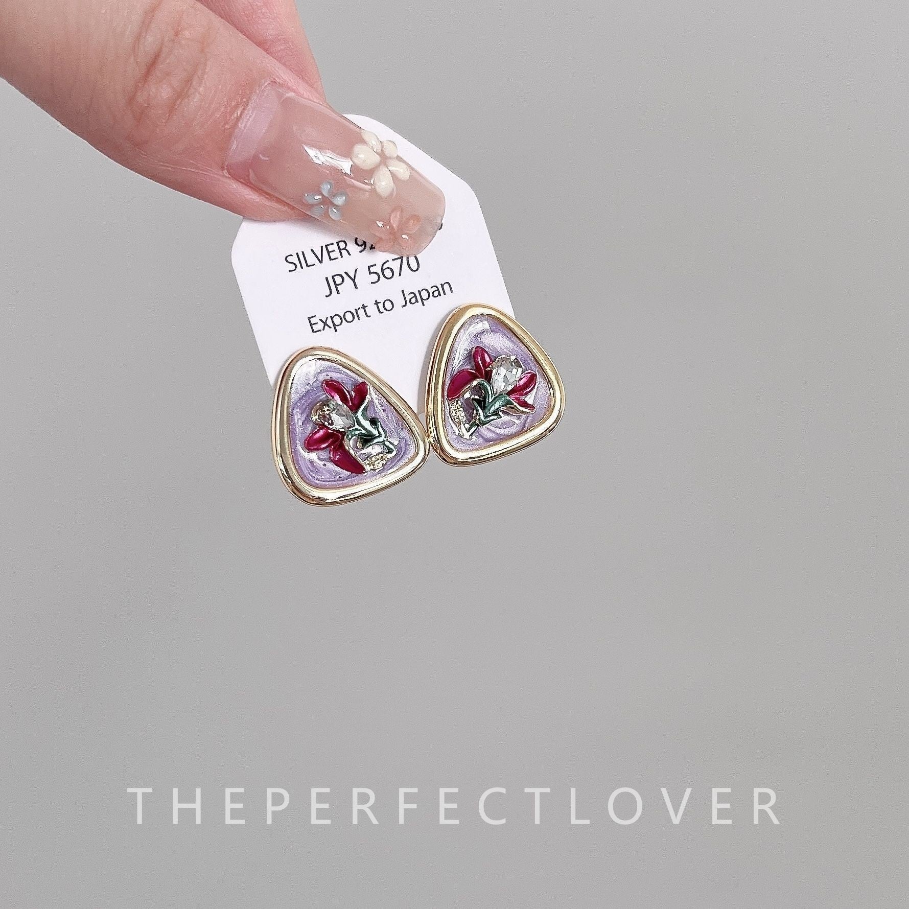 Wholesale Oil Painting Gold Freshwater Pearl Flower Earrings ACC-ES-ZhiRui004