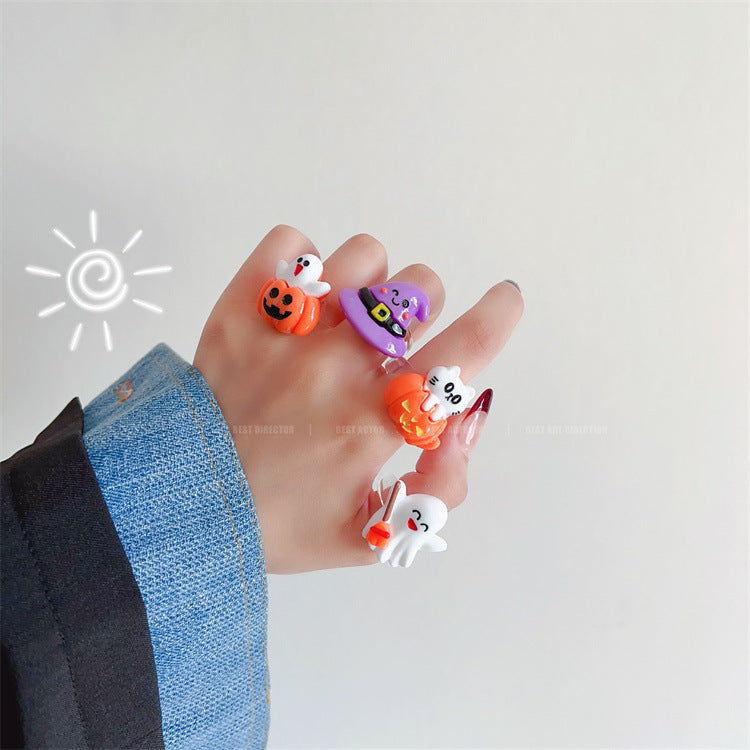Wholesale Halloween Rings Resin Demon Ghost Pumpkin Rings ACC-RS-Weiw001