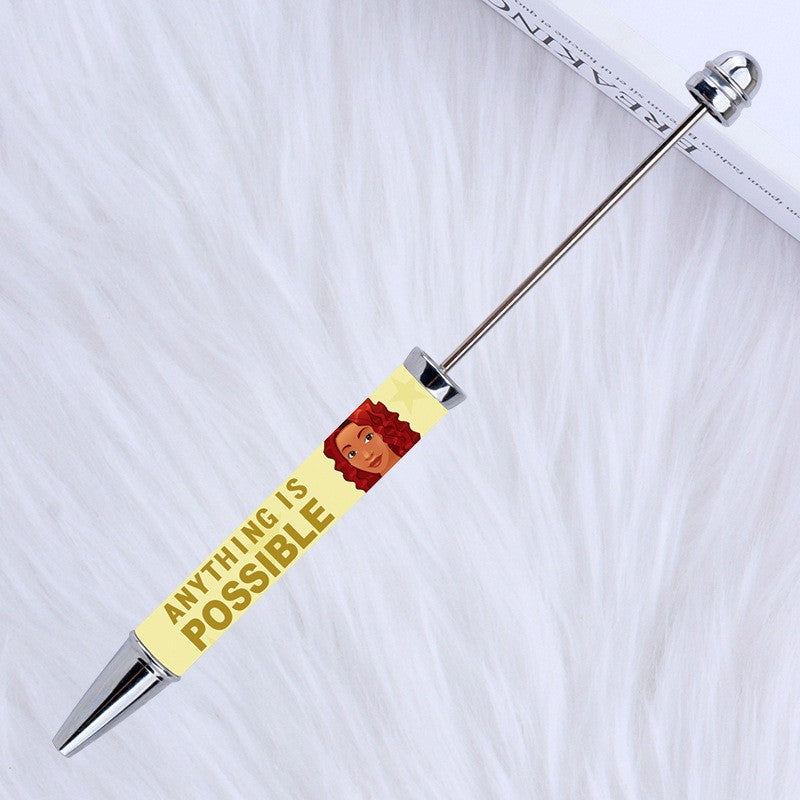 Wholesale Beadable Pens Flower Film Transfer Cartoon Sticker Bead Pen Sublimation Printing Pattern DIY Bead Pen ACC-PN-CY008