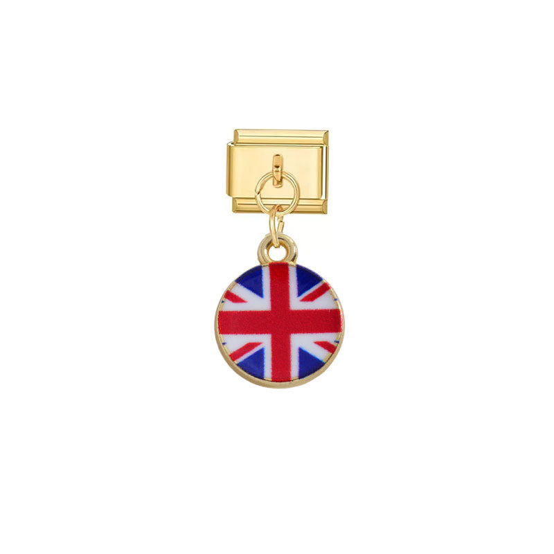 Wholesale Gold Italian Flag Module Pendant DIY Detachable Charm Fashion Accessory