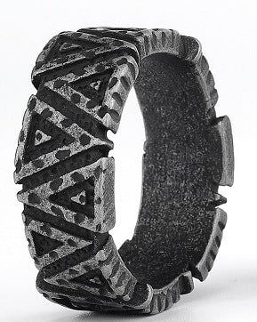 Wholesale Titanium Steel Vertical Grain Rings Men’s Rings ACC-RS-Moer009