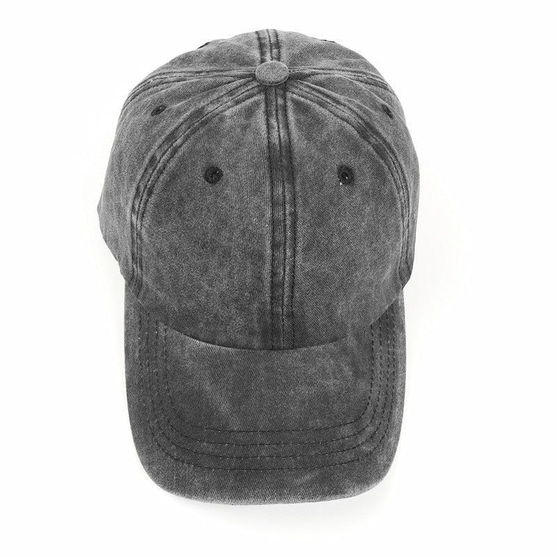 Wholesale Cotton Washed Baseball Cap Distressed Soft Top Hat Curved Brim Solid Color Cap ACC-HT-LueLan015