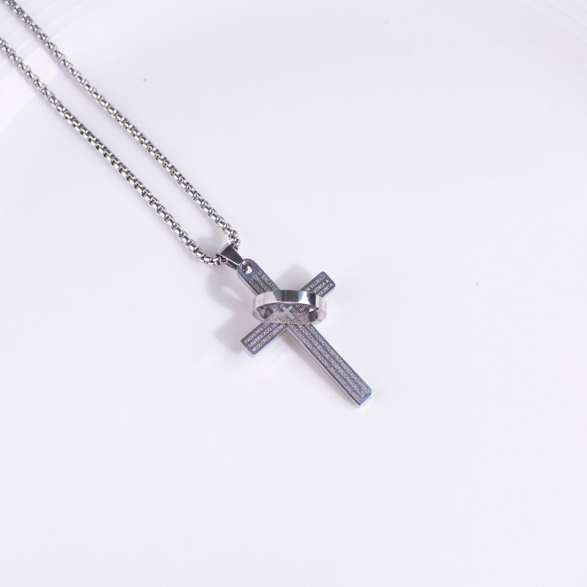 Wholesale Hip Hop Punk Cross Ring Titanium Steel Necklace For Men Women Casual Fashion Accessory