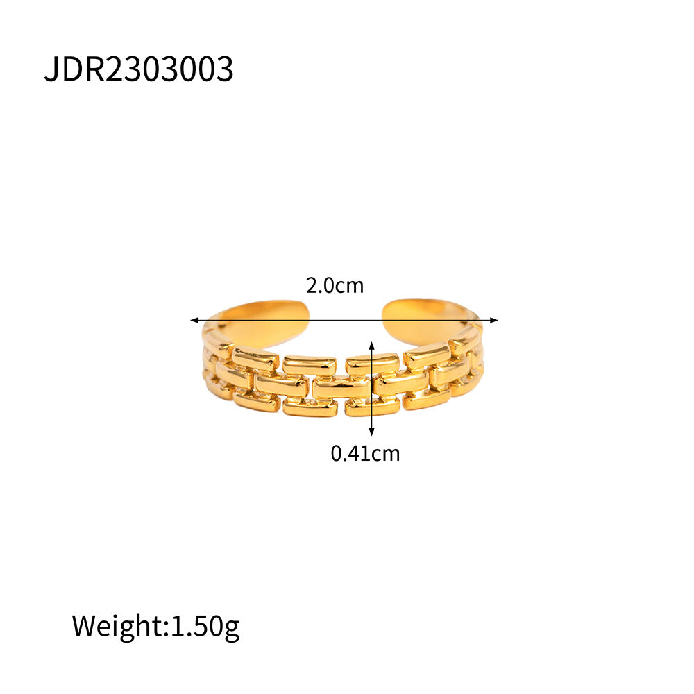 Wholesale Stainless Steel Electroplated Retro Heart Ring - Trendy Everyday Wear Gift for Women
