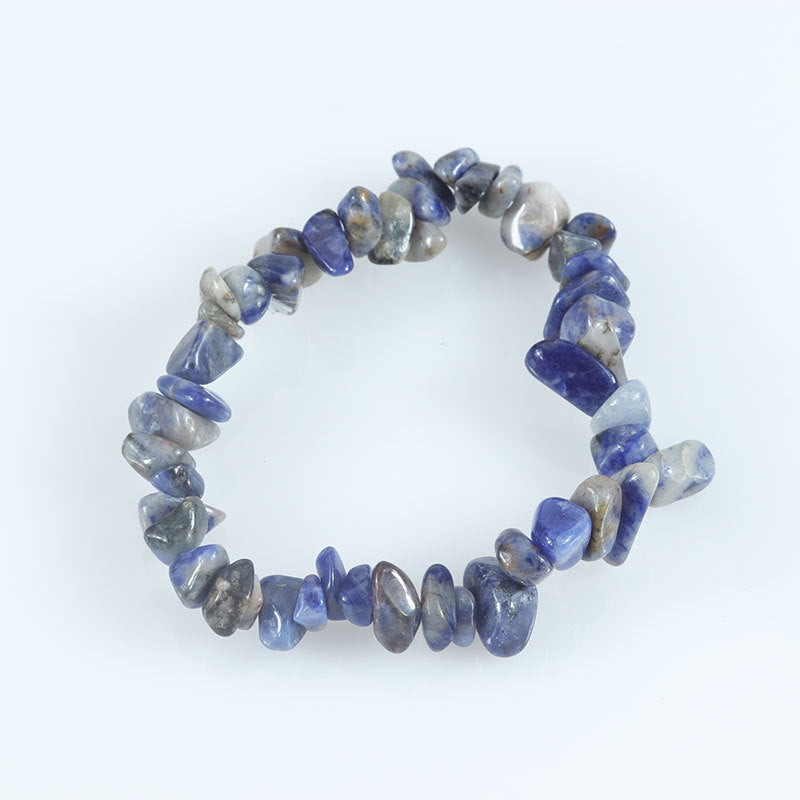 Wholesale Natural colorful gravel hand-woven elastic boho bracelet