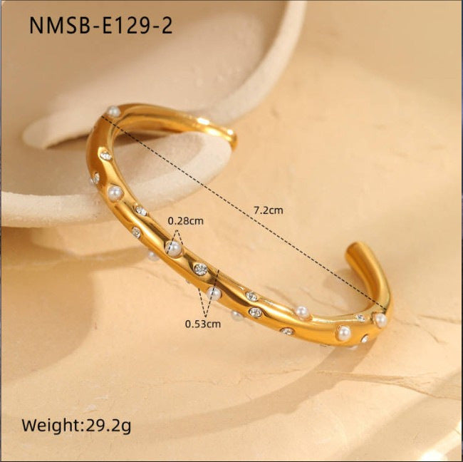 Wholesale  Square Zircon Bracelet  Stainless Steel Bracelet
