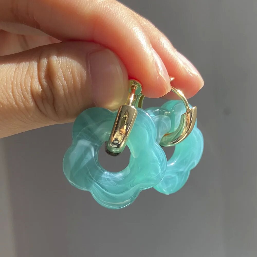 Wholesale Colorful Flower Acrylic Earrings