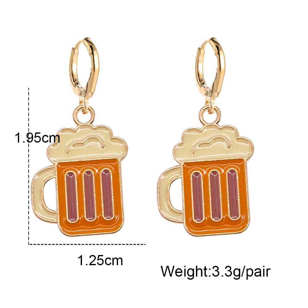Wholesale Alloy Oil Drop Earrings Beer Red Wine Earrings