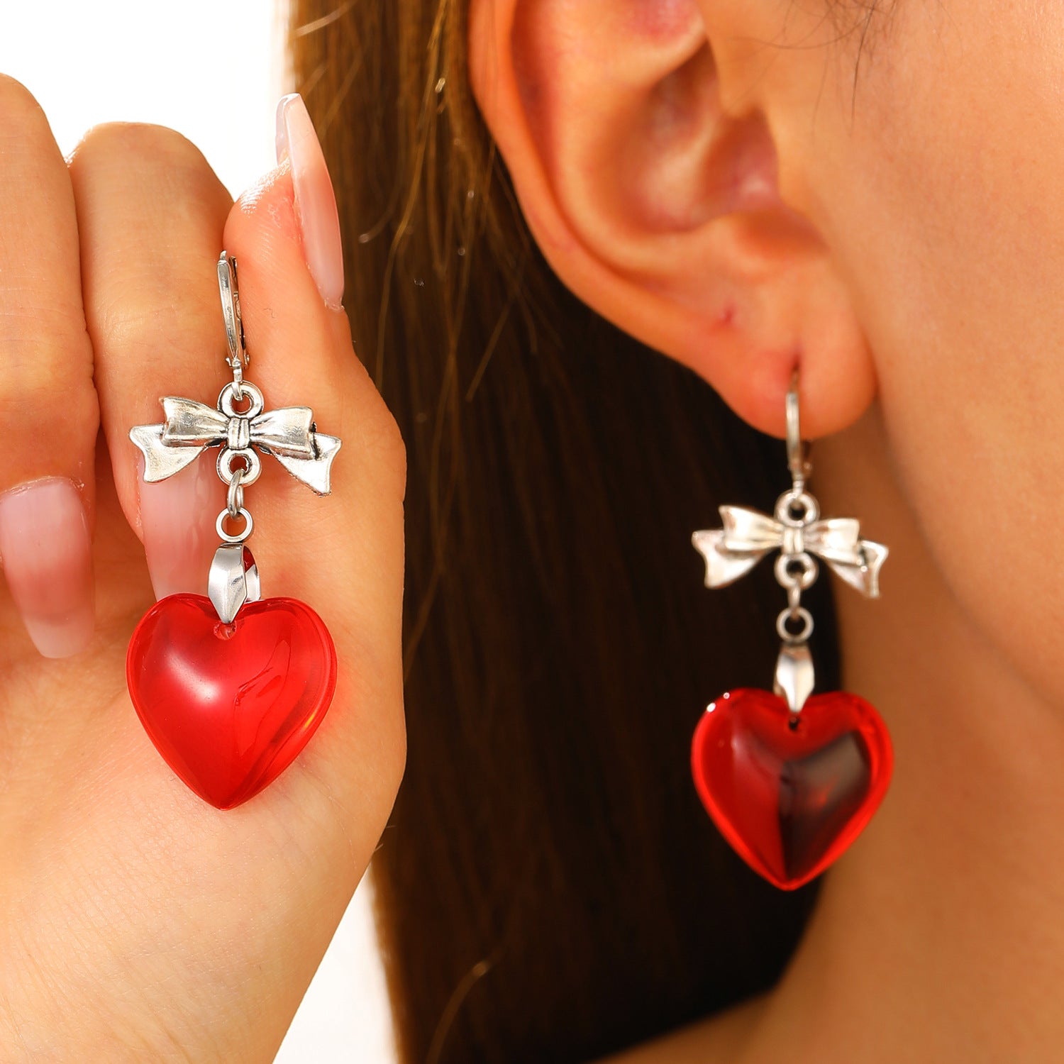 Wholesale Bow Heart Earrings
