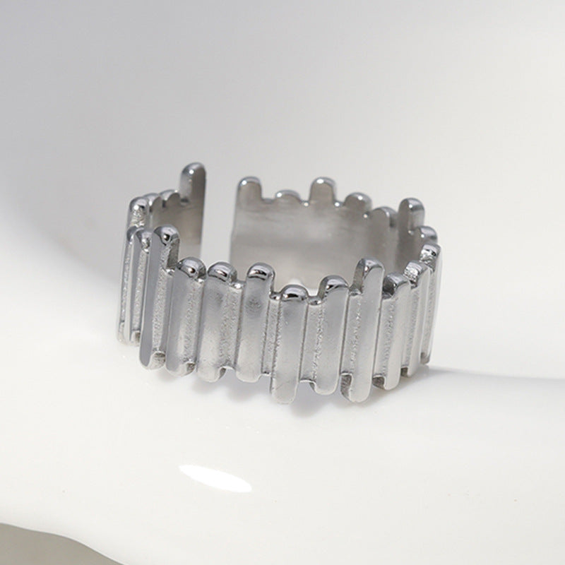 Wholesale Leaf Heart Shape Open Stainless Steel Rings ACC-RS-Manguo005