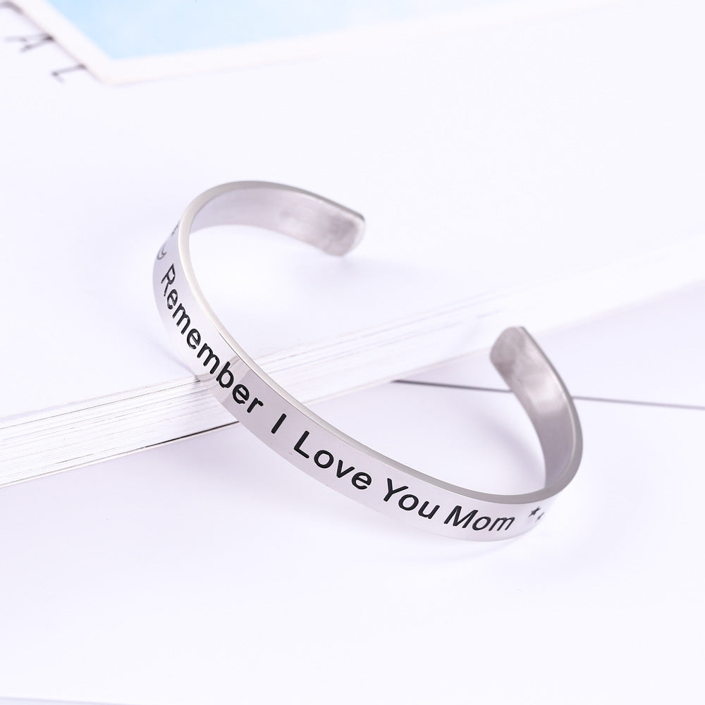 Wholesale  Mother's Day stainless steel C- word bracelet