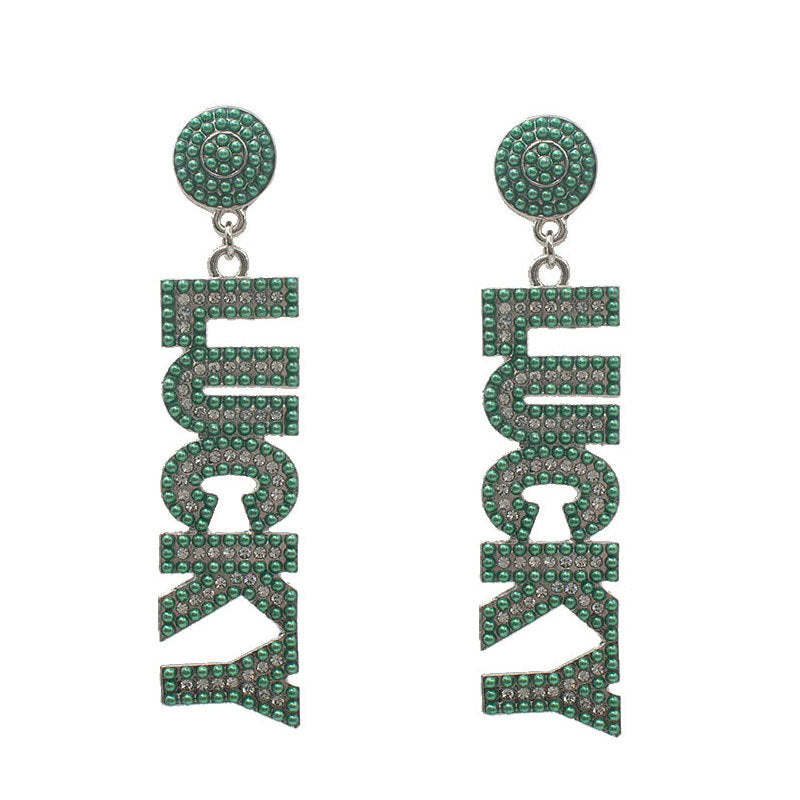 Wholesale St. Patrick's Day Rice Bead Earrings