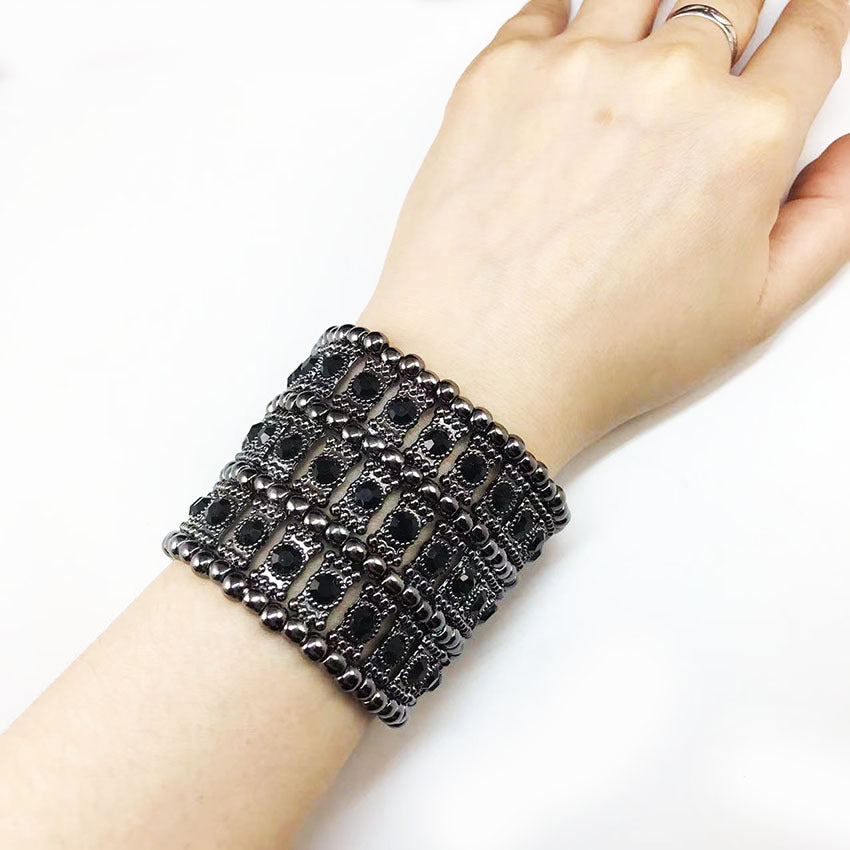 Braccialetto in rilievo elastico stile perlina punk all'ingrosso