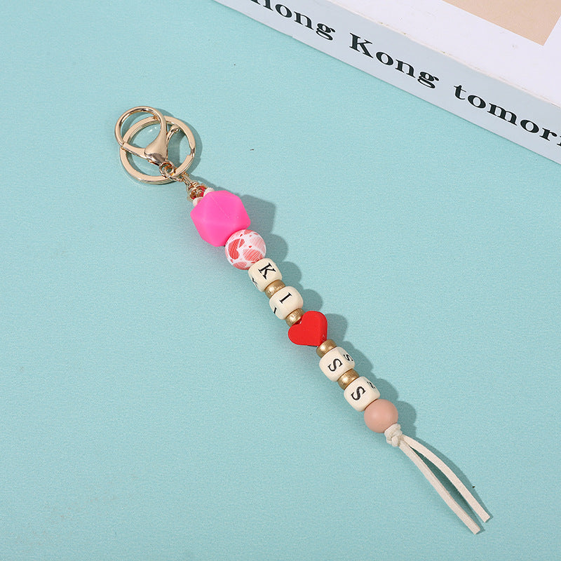 Wholesale Colorful Silicone Beaded Lanyard Keychain ACC-KC-QiuXue009