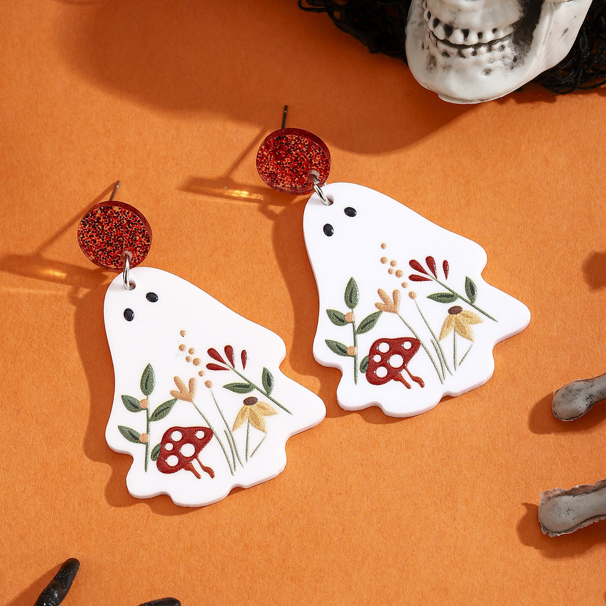Wholesale Cute Ghost Dangle Earrings Spooky  Jewelry Accessory Party Gift Boutique