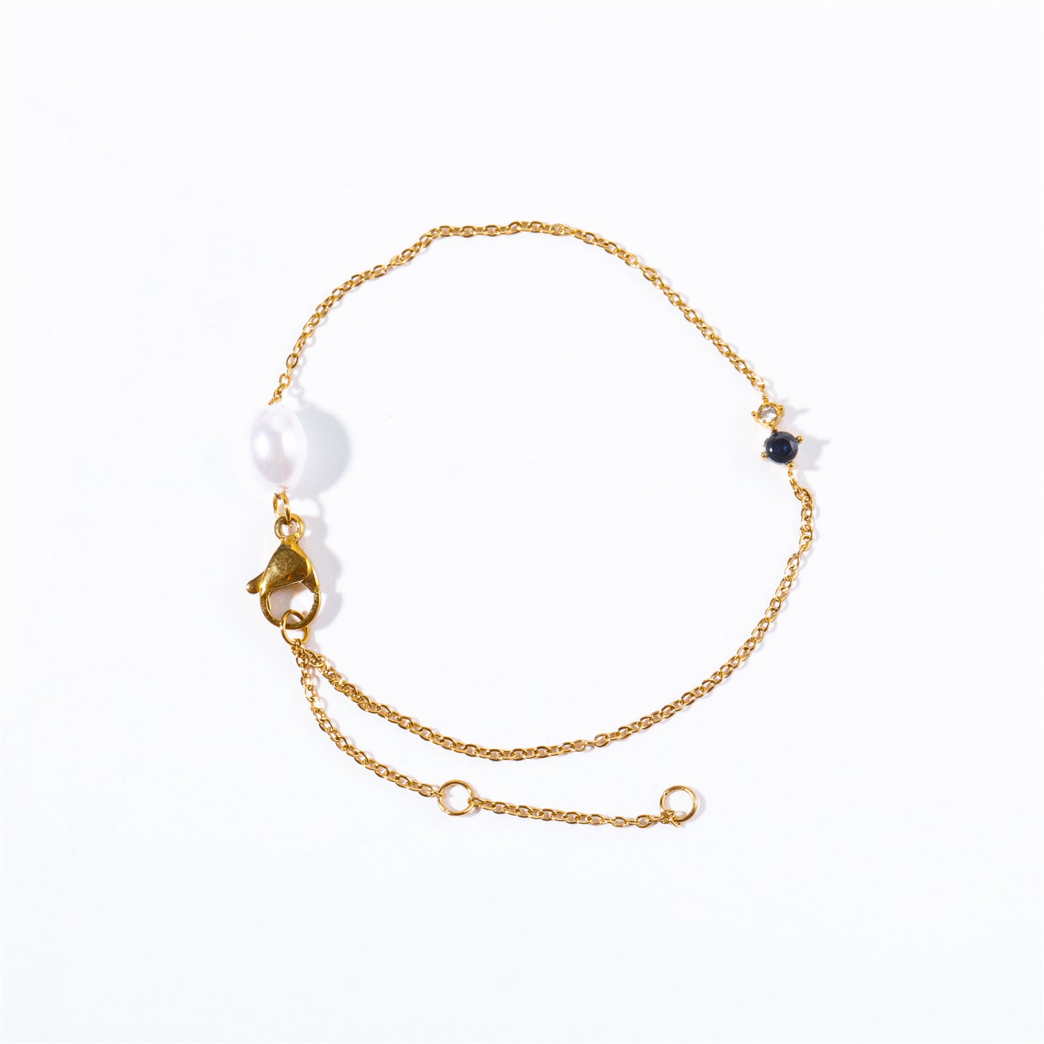 Wholesale 18k Gold Plated Titanium Steel Twelve Birthstone Simple Bracelet