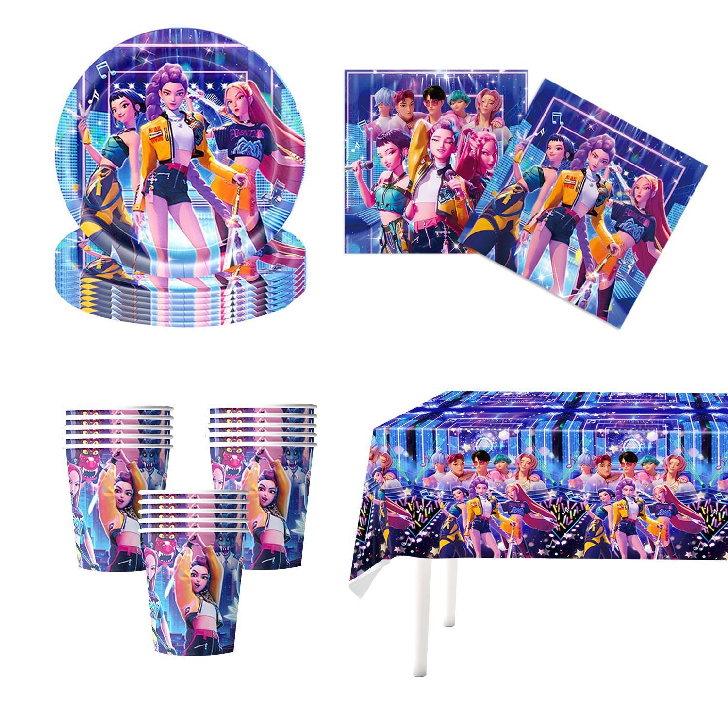 Wholesale Theme Birthday Party Tableware Supplies Pull Flag Banner kpop