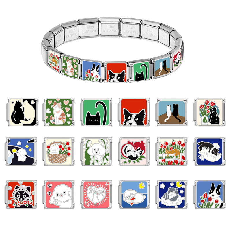Wholesale Original Design Stainless Steel Modular Elastic Bracelet - Fashion Jewelry Accessory for Everyday Wear or Gift