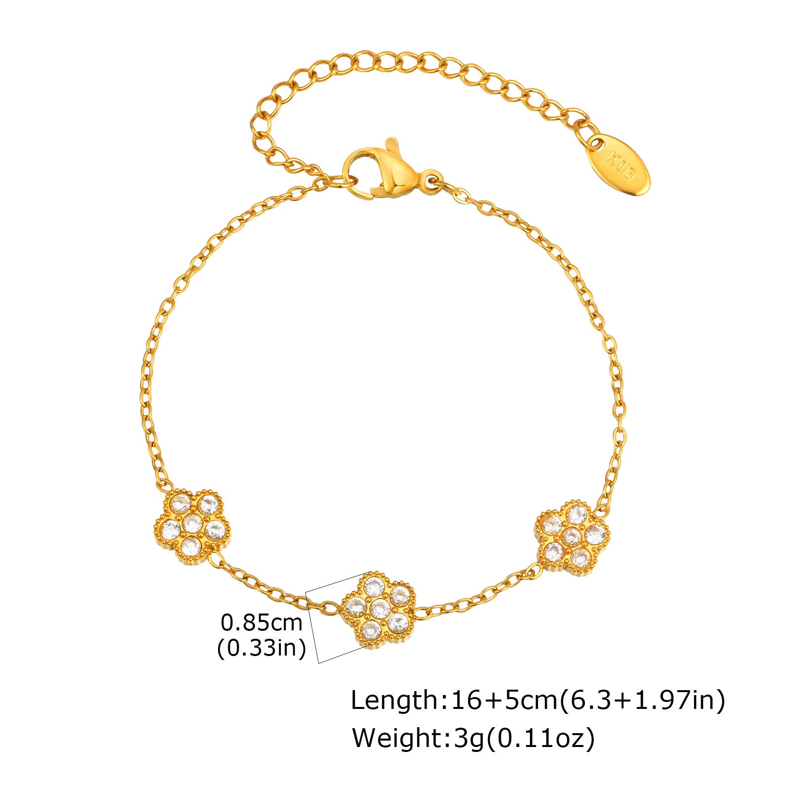 Wholesale Stainless Steel Gold Zircon Bracelet Bangle For Women Everyday Jewelry Accessory For Boutique Resale