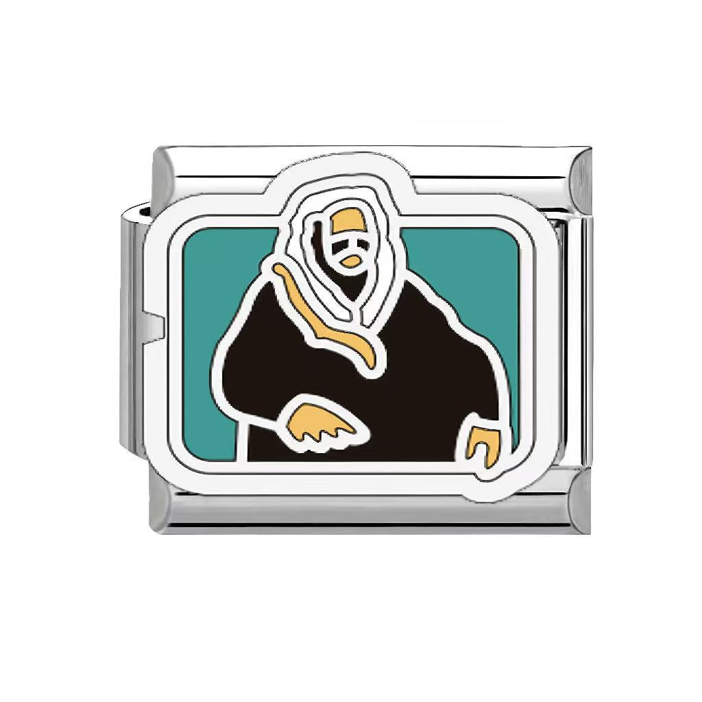 Wholesale Italian Charm Bracelet 9mm DIY Eastern style evil eye  Creative Stainless Steel Composable Bracelet