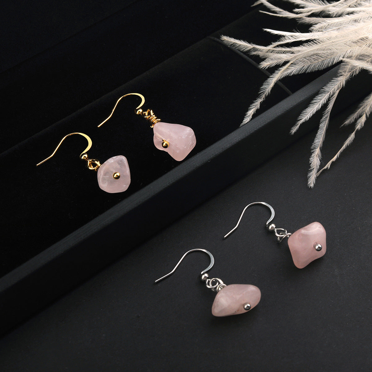 Wholesale A variety of simple natural crystal stone earrings ear jewelry