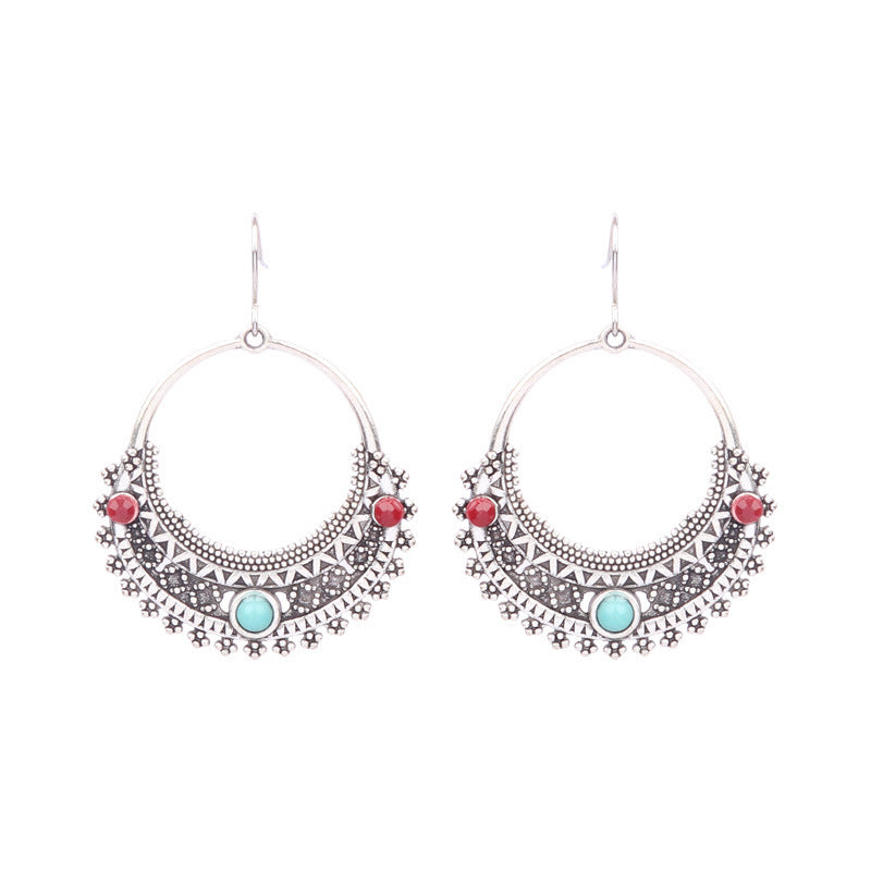 Wholesale Retro Bohemian Color Drip Oil Tassel Earrings Alloy Jewelry Fashion Accessory