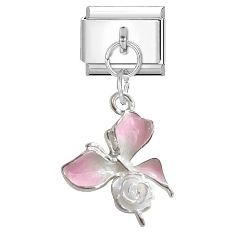 Wholesale 9mm Italian Charm Starter Bracelets DIY flower fish Single Section Creative Stainless Steel Composable Bracelet