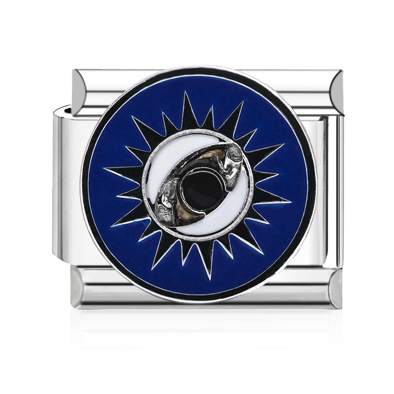 Wholesale 9mm Italian Charm Starter Bracelets DIY Devil Eye Stainless Steel Composable Bracelet