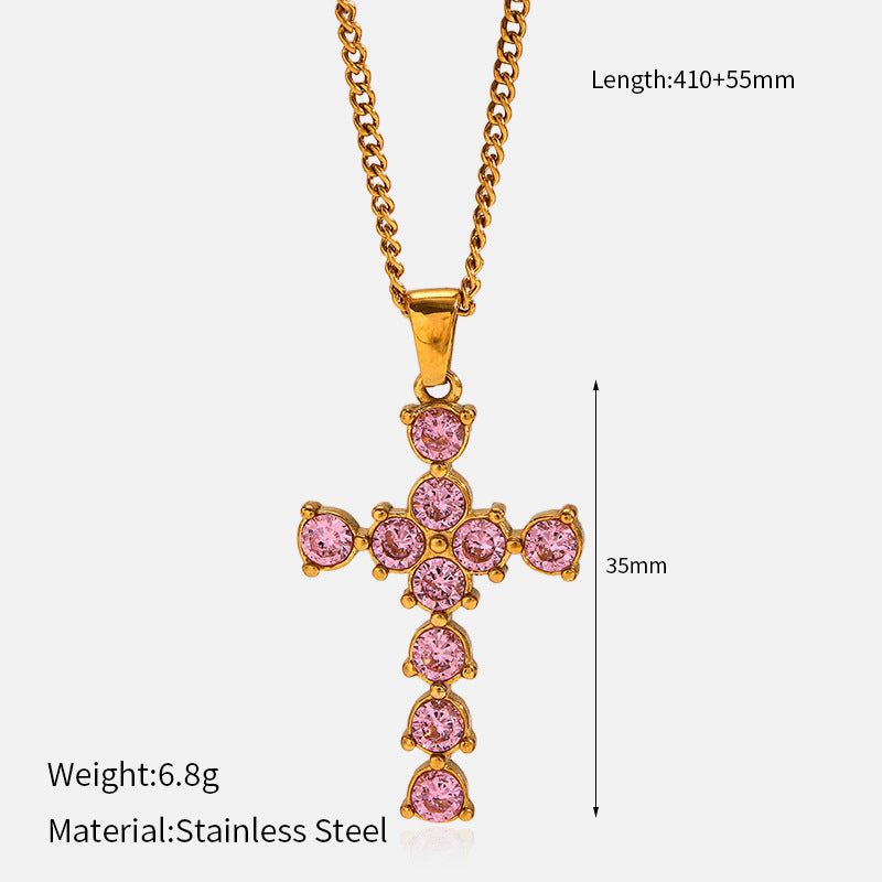Wholesale Stainless Steel Cross Necklace Retro Necklace