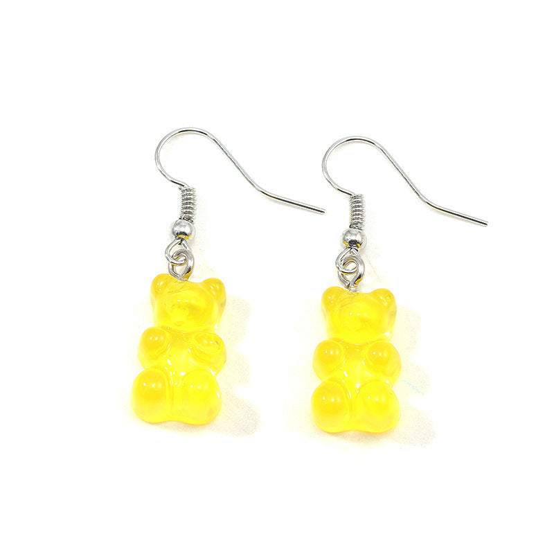 Wholesale Jelly Color Resin Bear Earrings Cute Earrings ACC-ES-YuChan003