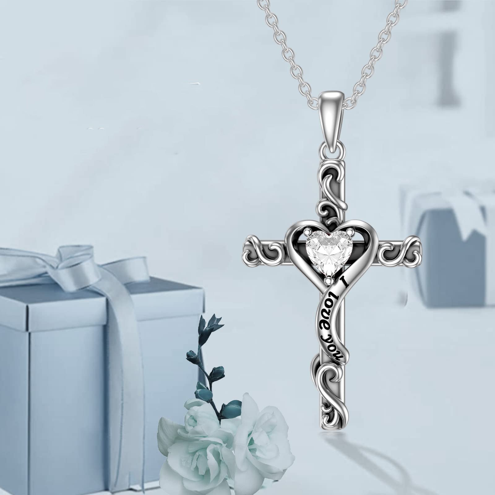 Wholesale Cross I Love You Pendant Necklace