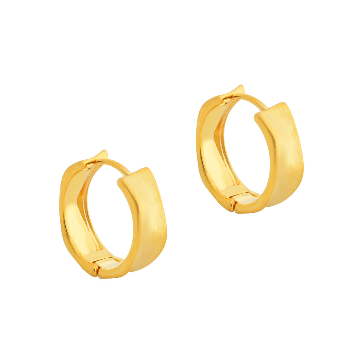Wholesale Personalized Brushed Asymmetrical Round Earrings