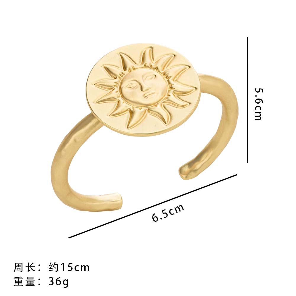Wholesale  Baroque Alloy Round Love All-match Color-retaining  Opening Gold-plated Bracelet