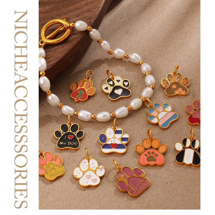 Wholesale Cute Cartoon Dog Paw Print Pendant Charms
