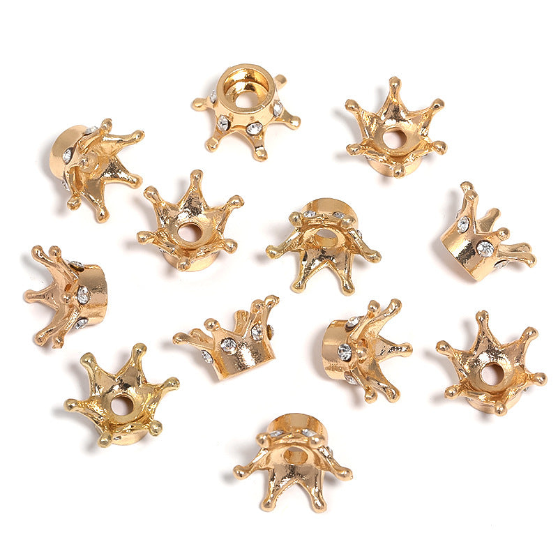 Wholesale 50pcs Three-dimensional Dot Diamond Small Crown Beaded Diy Alloy Accessories ACC-BDS-BLG052