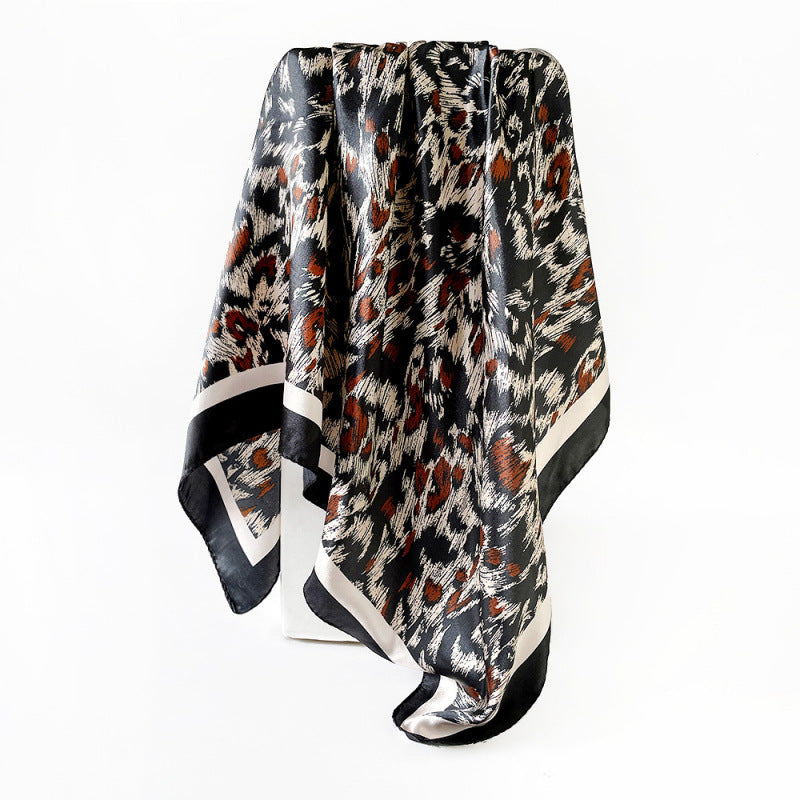 Wholesale Leopard Print Silk  90 Square Scarf Silk Scarf