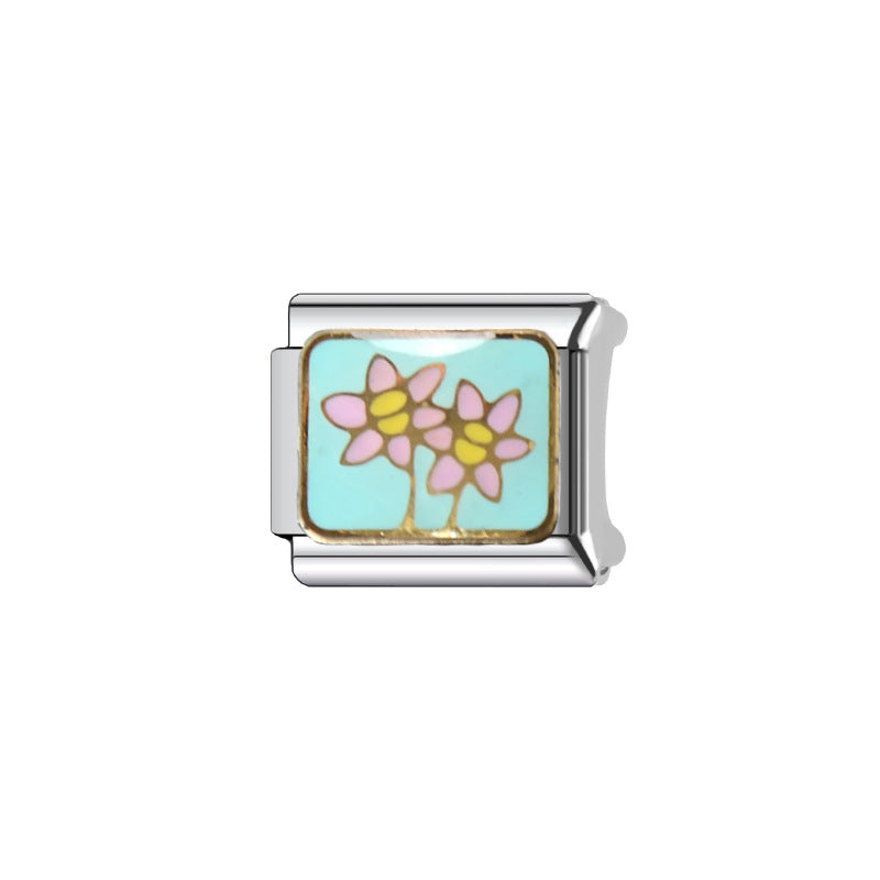 Wholesale Italian Charm Bracelet 9mm DIY Splicing Cute Creative Pendant Stainless Steel Composable Bracelet