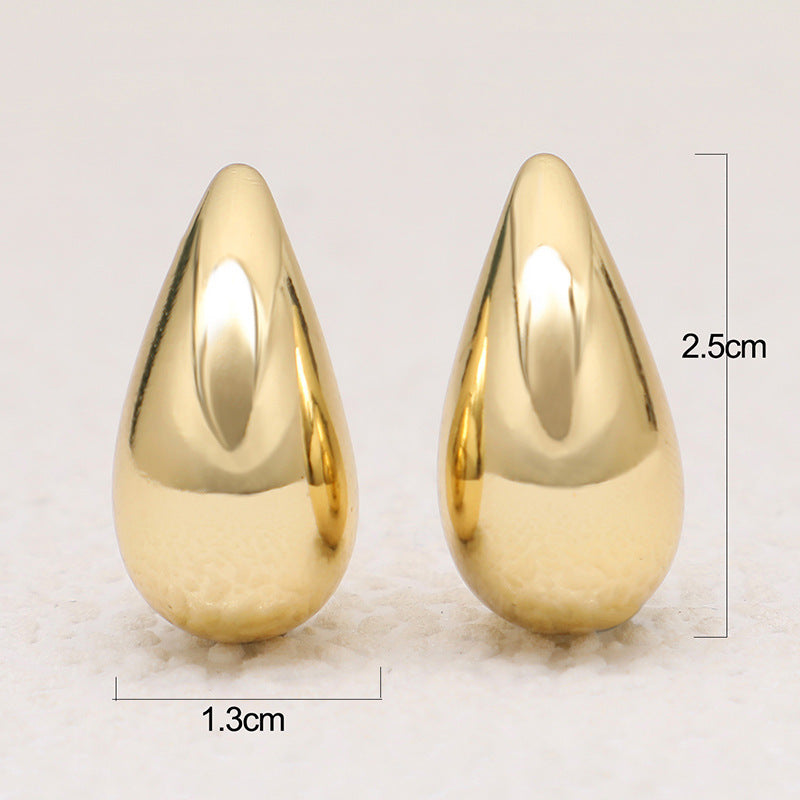 Wholesale Metal Teardrop Shape Geometric Chubby Earrings ACC-ES-LingGe003