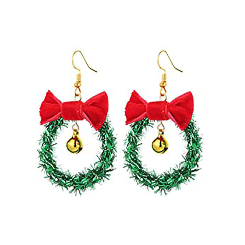 Wholesale  Christmas earrings spiral Christmas tree earrings