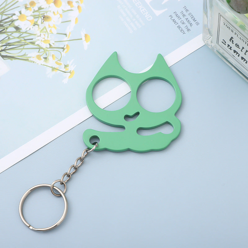 Wholesale Stainless Steel  Candy Color Cute Kitten Keychain